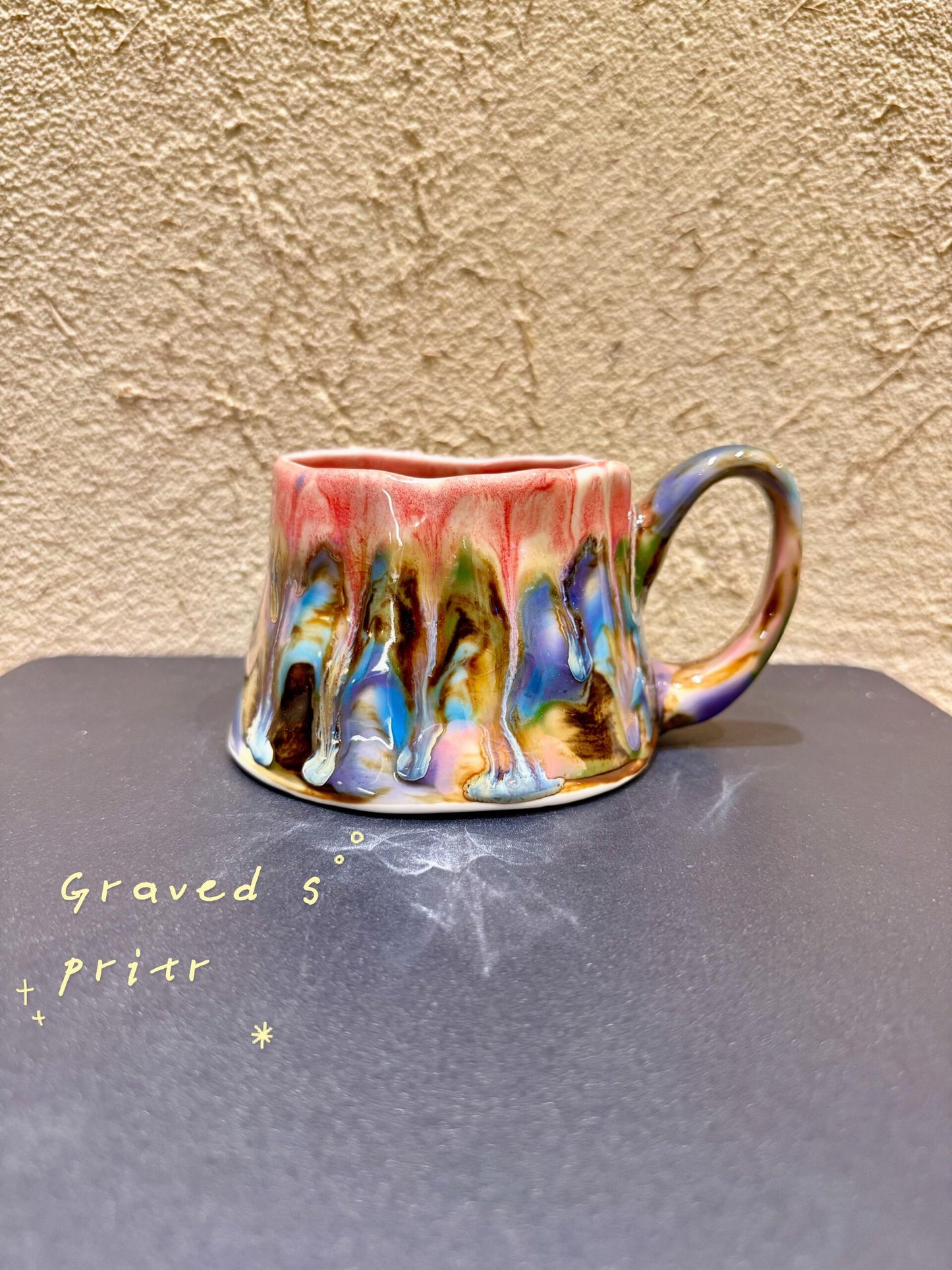 05213 Handcrafted Volcanic Flow-Glaze Art Cup