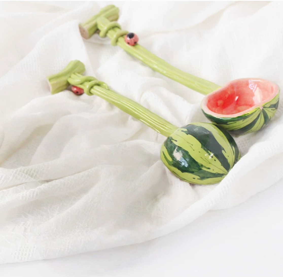 Handmade watermelon scoop