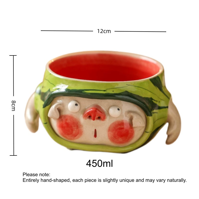 Handmade Ceramic Watermelon Art Bowl (Piggy)