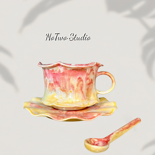 Dreamy Flow Glaze Mug – 3-Piece Set