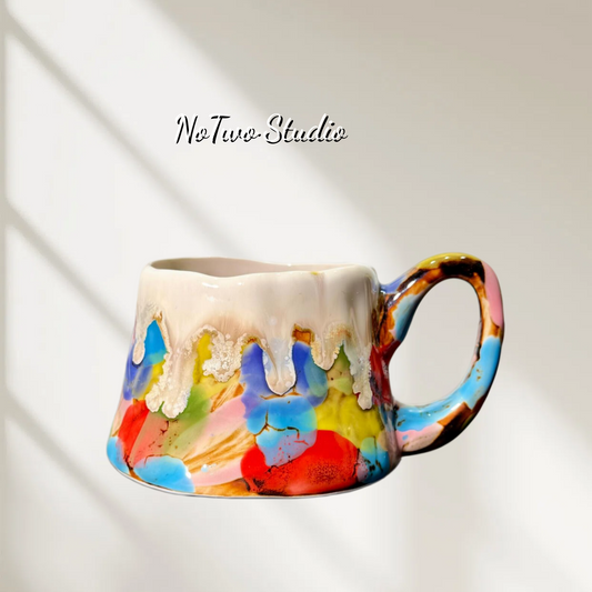 05216 Handcrafted Volcanic Flow-Glaze Art Cup