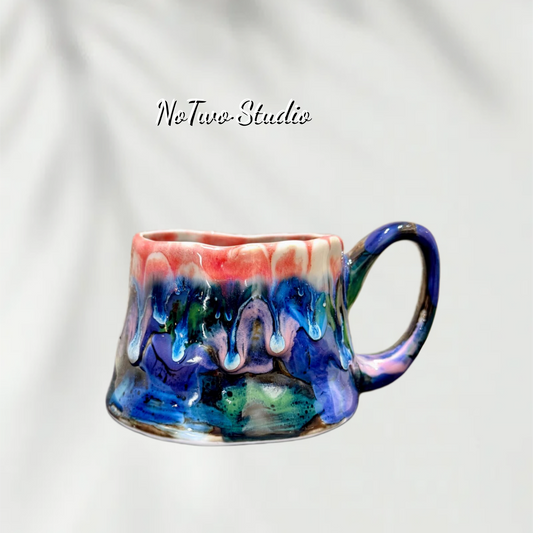05214 Handcrafted Volcanic Flow-Glaze Art Cup