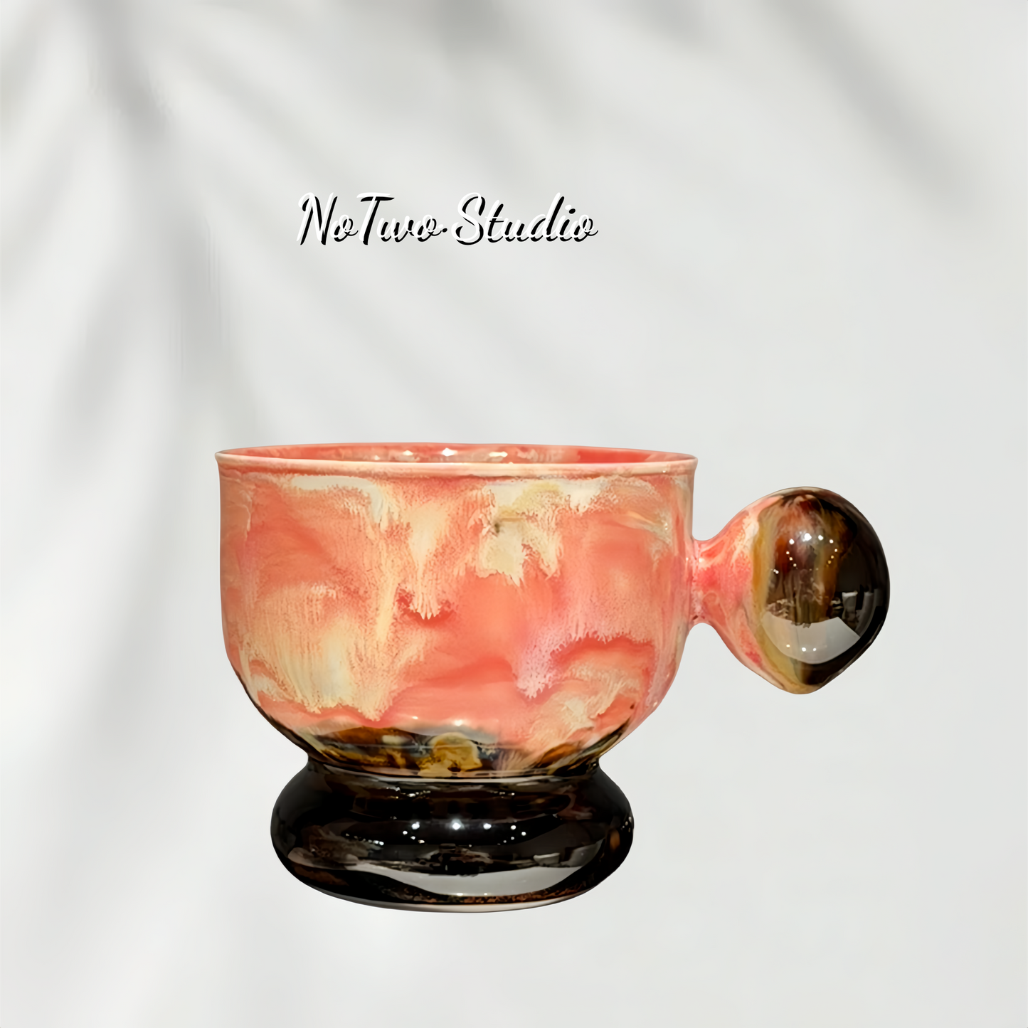 Pink Coffee Flow-Glaze Art Cup