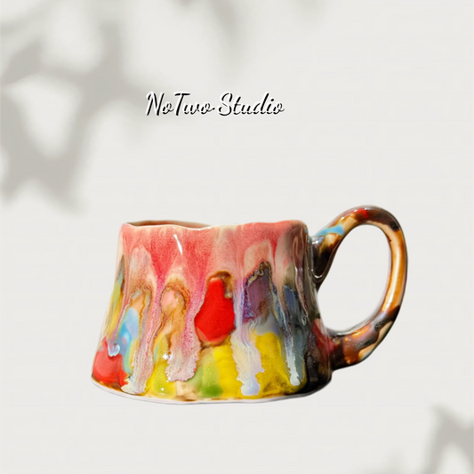 05211 Handcrafted Volcanic Flow-Glaze Art Cup