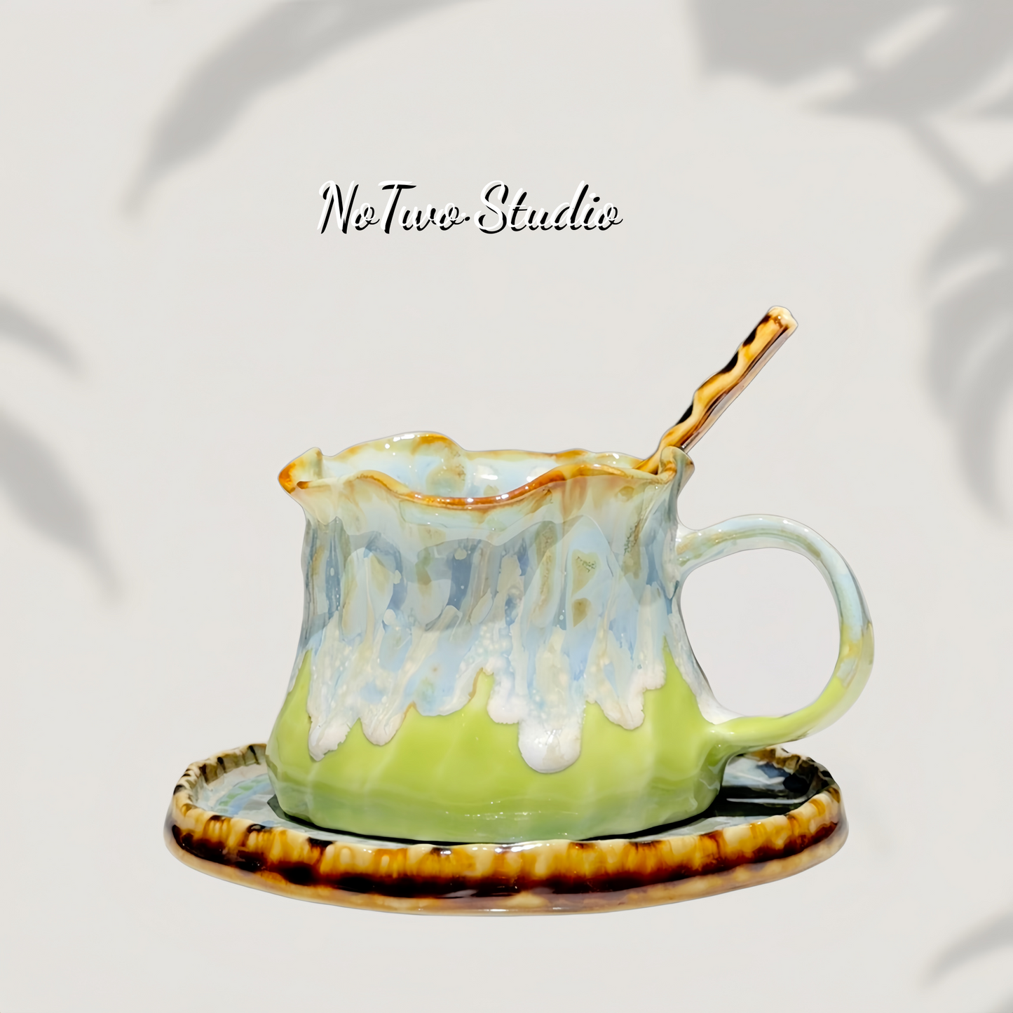 Matcha Milk Flow-Glaze Art Cup Set