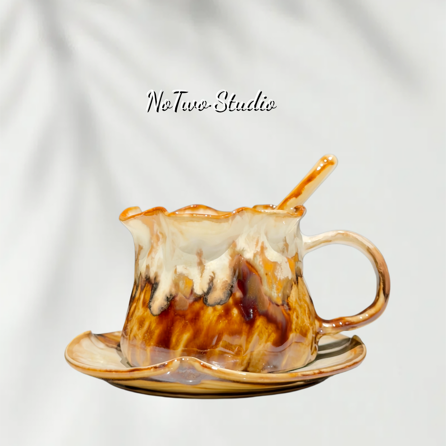 Caramel Macchiato Flow-Glaze Cup Set