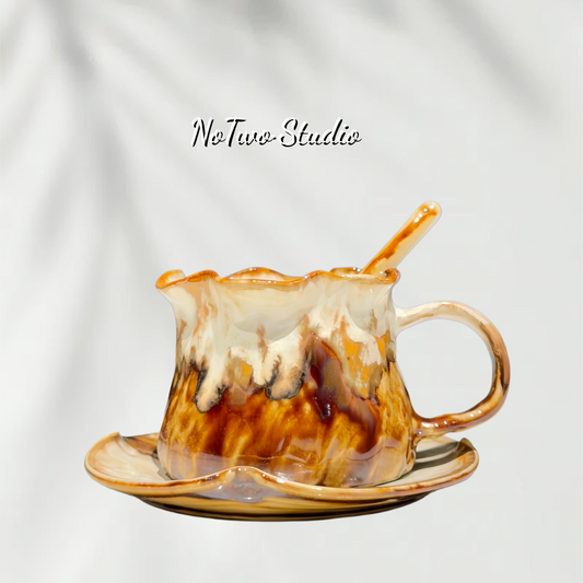 Caramel Macchiato Flow-Glaze Cup Set