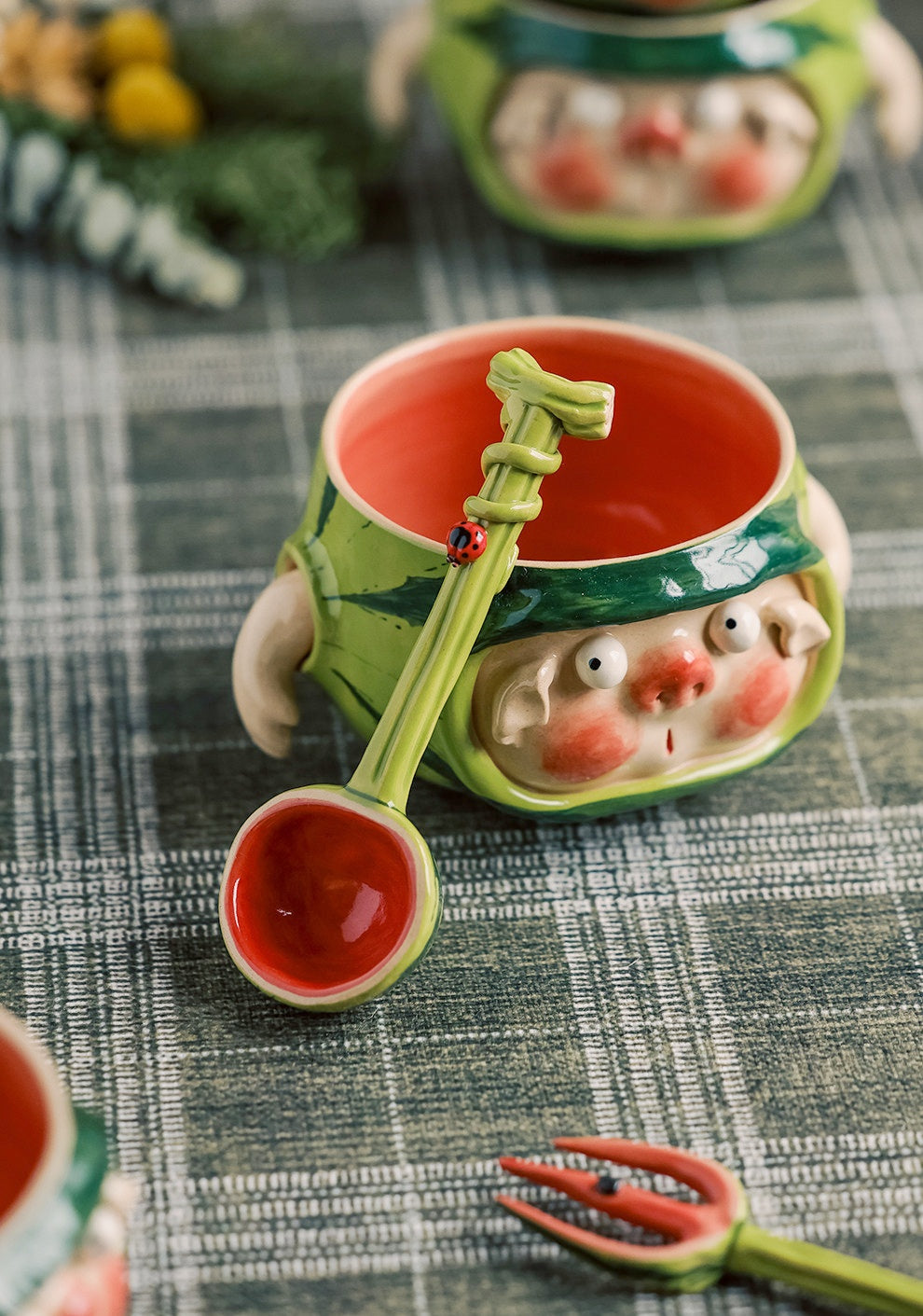 Handmade watermelon scoop