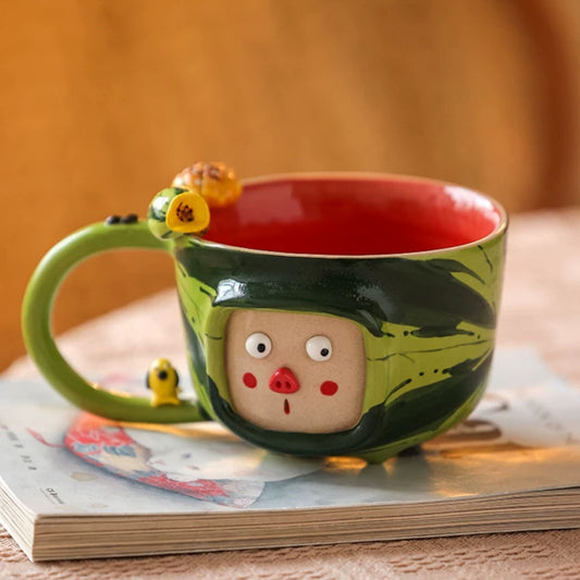 Handmade Ceramic Watermelon Art Mug (E)