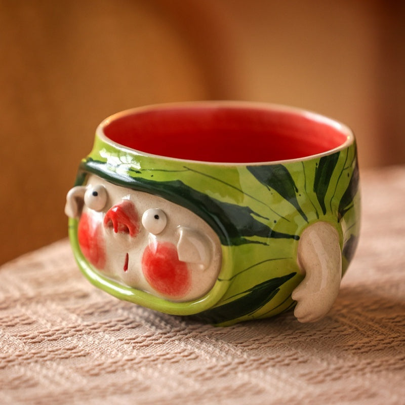 Handmade Ceramic Watermelon Art Bowl (Piggy)