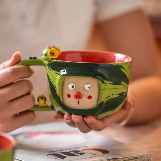 Handmade Ceramic Watermelon Art Mug (E)