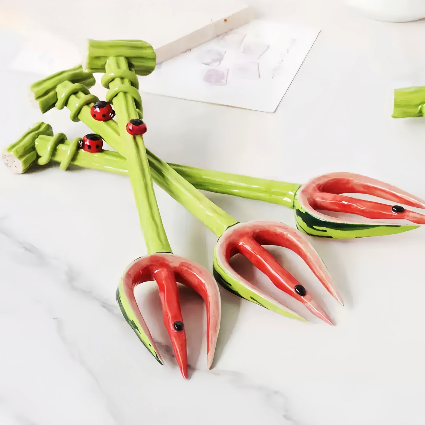 Handmade watermelon fork